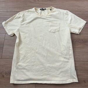 Slate & Stone Light Yellow Striped Tee size XL